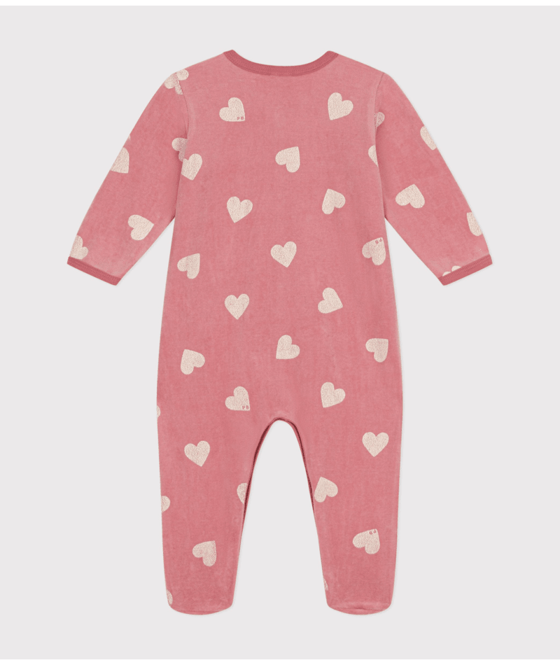 Pyjama Met Voetjes Hearts Rosewood / Marshmallow