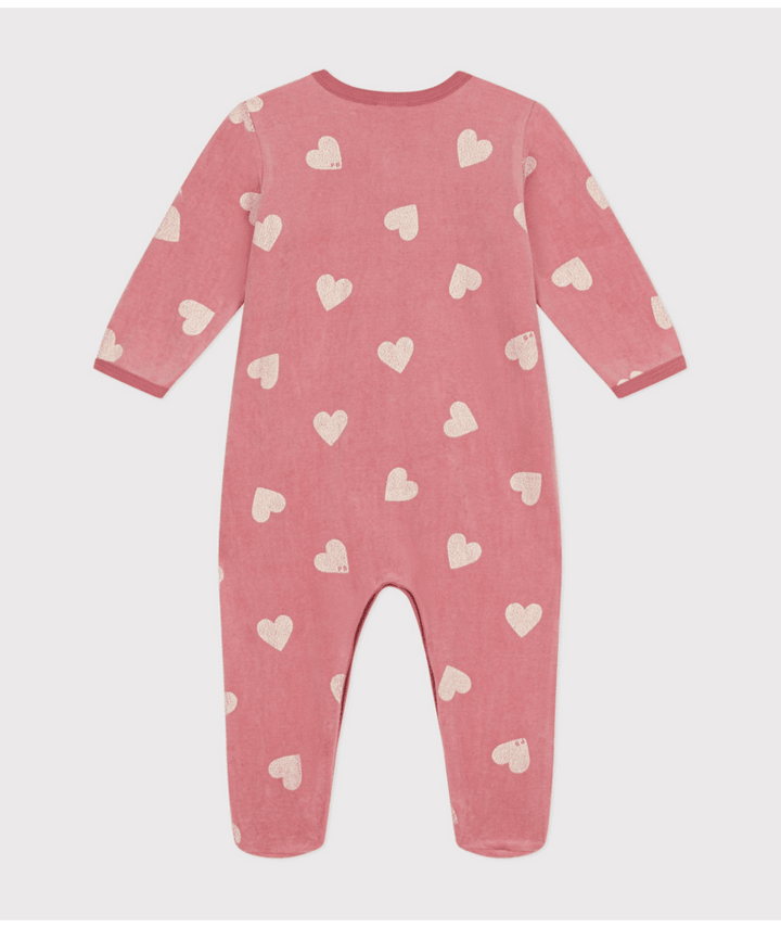 Pyjama Met Voetjes Hearts Rosewood / Marshmallow