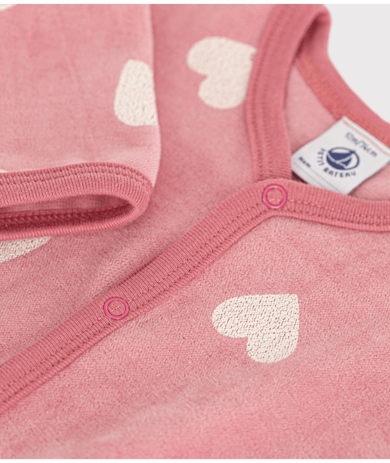 Pyjama Met Voetjes Hearts Rosewood / Marshmallow