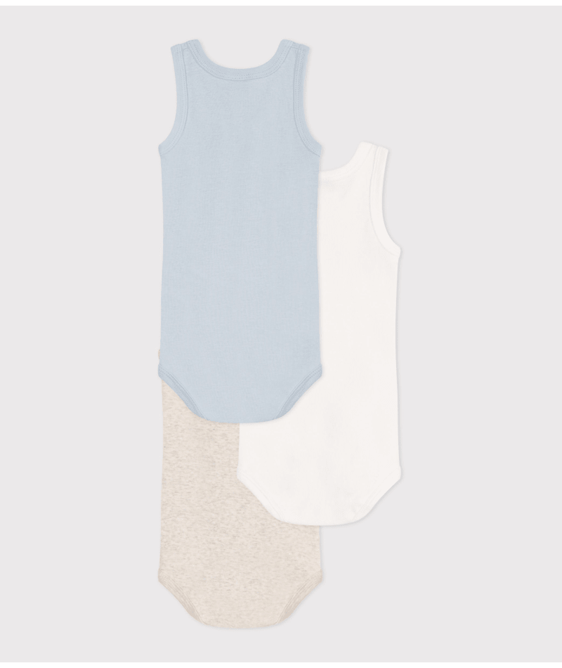 Body Zonder Mouwen Sand Melange / Blue / White (3pack)