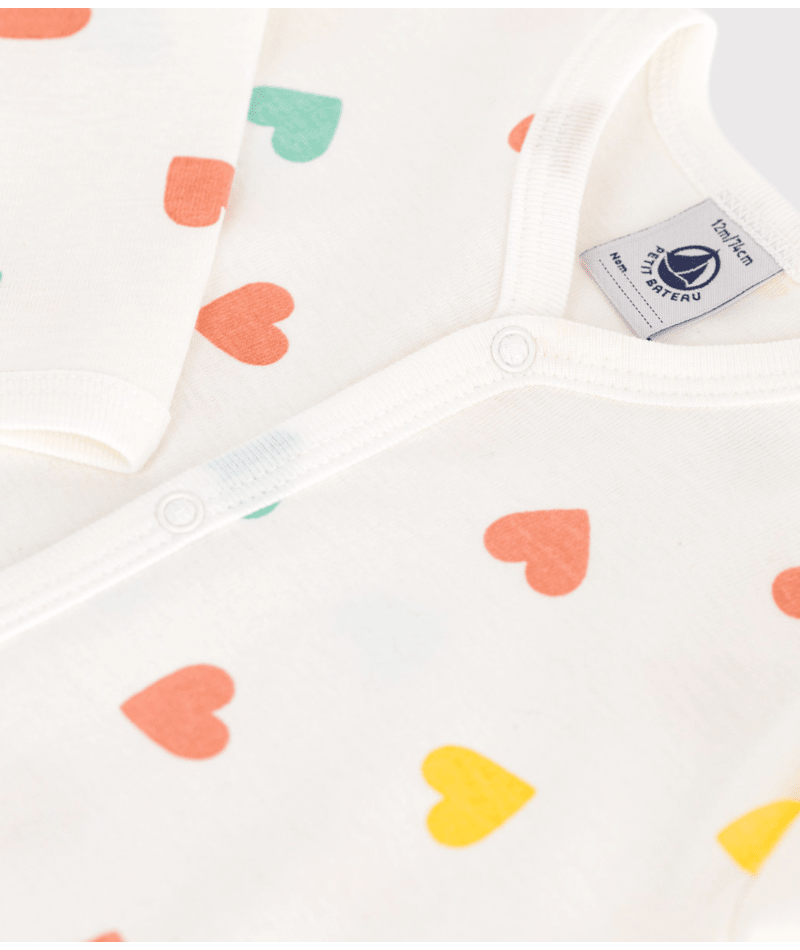 Pyjama Met Voetjes Large Multi Hearts Marshmallow / Multi