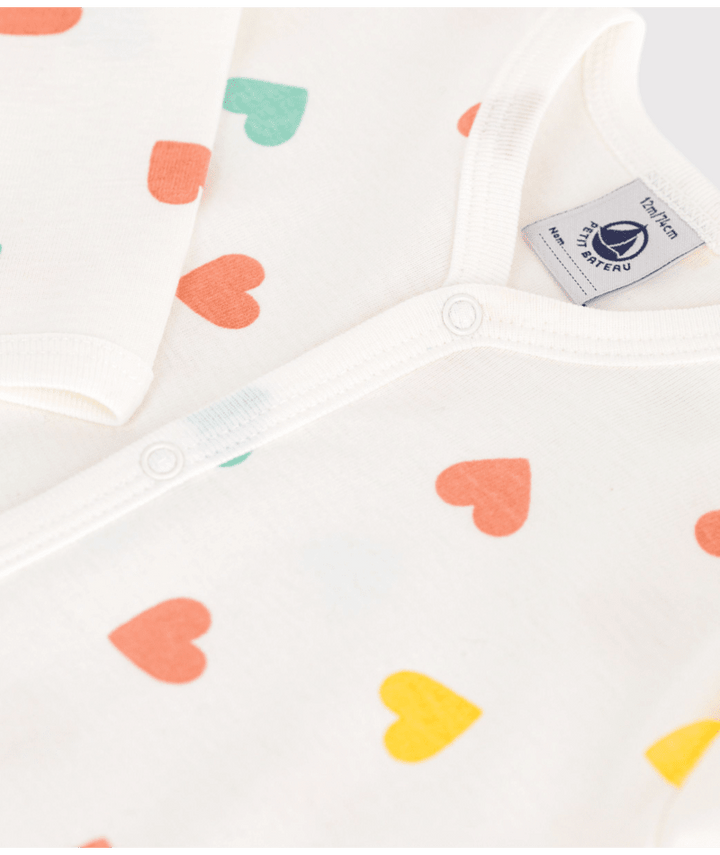 Pyjama Met Voetjes Large Multi Hearts Marshmallow / Multi
