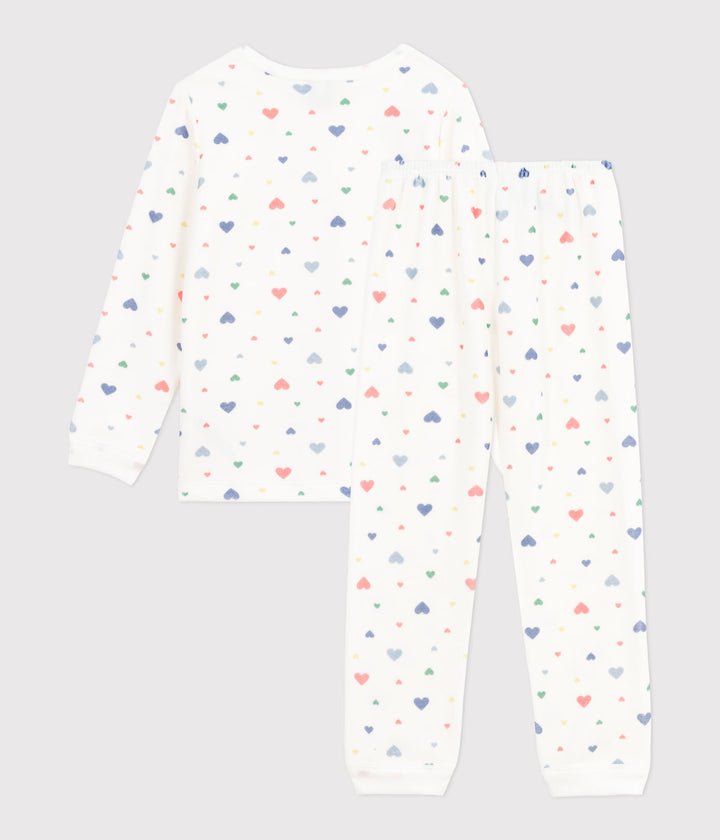 Petit Bateau 2-delige pyjama met multicolour hartjesprint