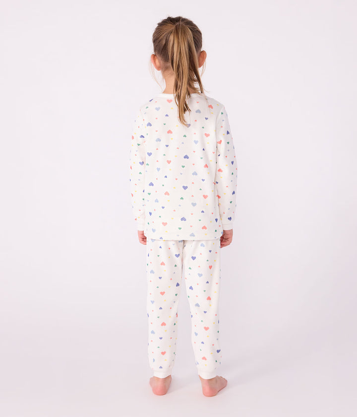Petit Bateau 2-delige pyjama met multicolour hartjesprint