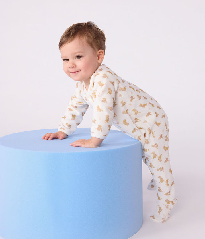 Petit Bateau pyjama met luipaardprint in Marshmallow / Multico