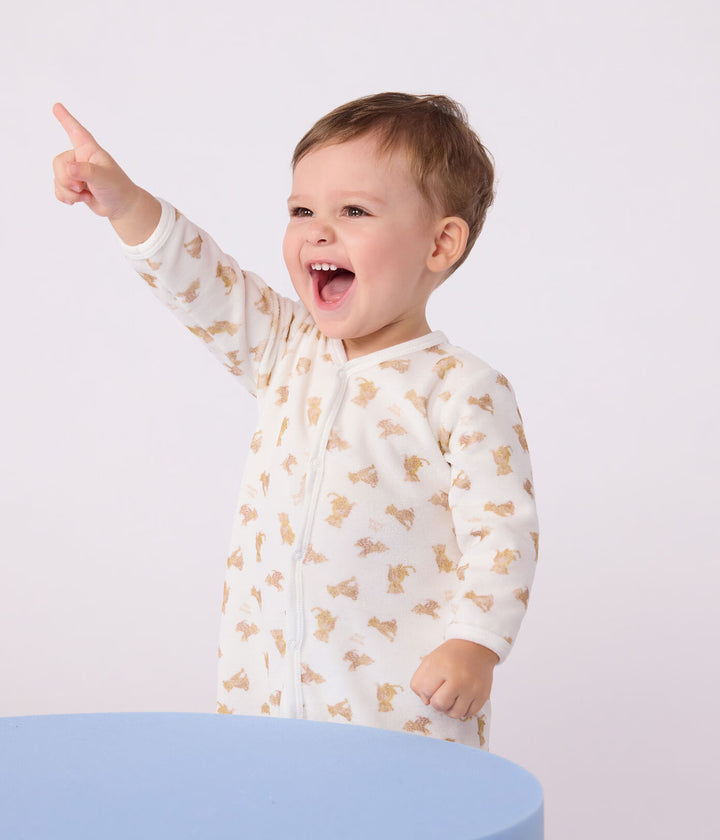 Petit Bateau pyjama met luipaardprint in Marshmallow / Multico