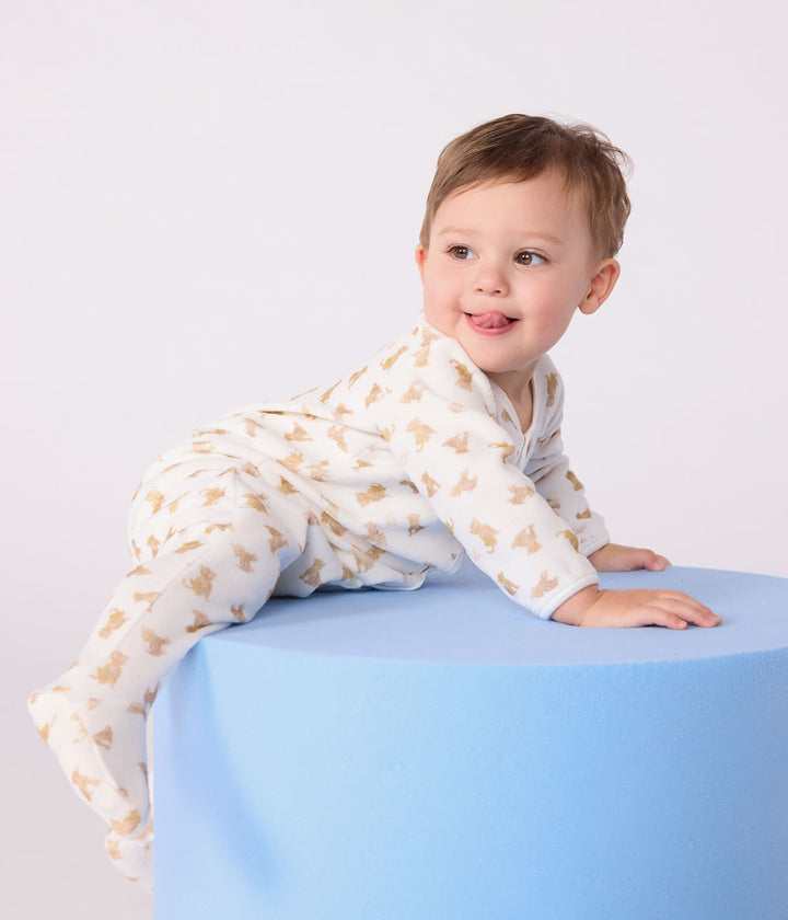 Petit Bateau pyjama met luipaardprint in Marshmallow / Multico