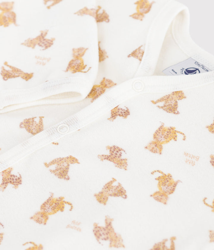 Petit Bateau pyjama met luipaardprint in Marshmallow / Multico