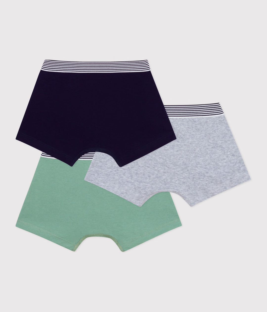 Petit Bateau 3-pack jongens boxershorts in grijs, groen en blauw