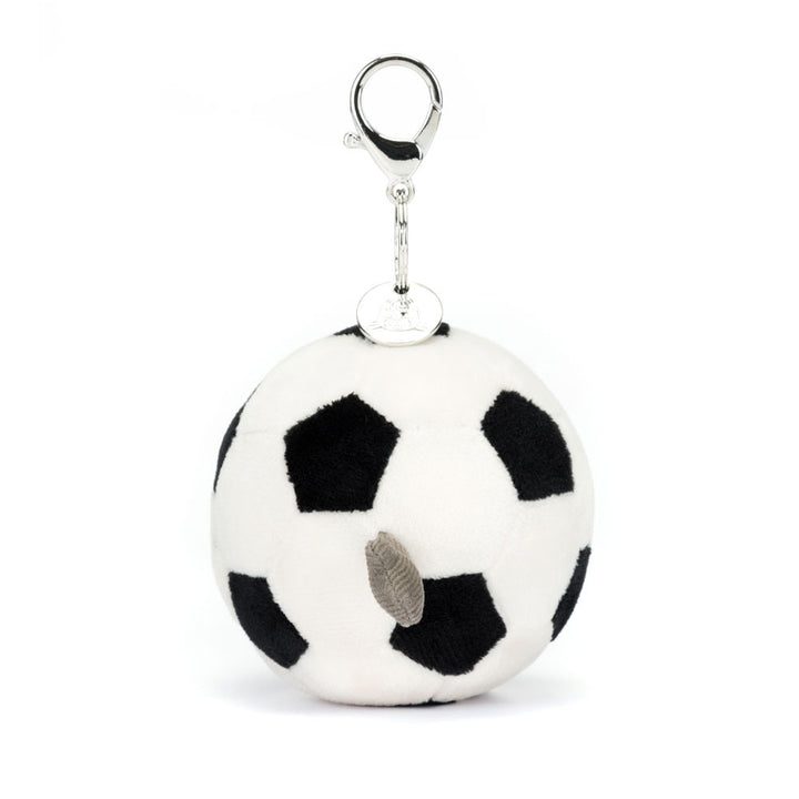 Jellycat sleutelhanger Amuseables Sports Football Charm, zacht pluche voetbal met metalen clip