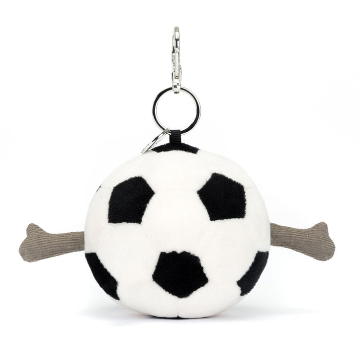 Jellycat sleutelhanger Amuseables Sports Football Charm, zacht pluche voetbal met metalen clip