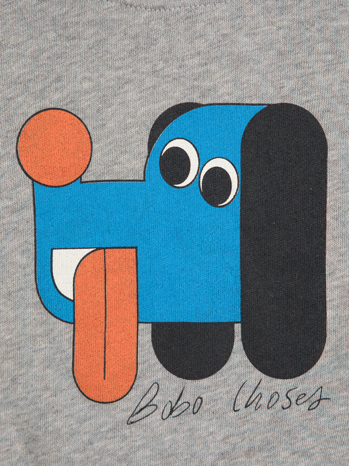 Bobo Choses - Sweater Baby Doggy Mate Light Heather Grey