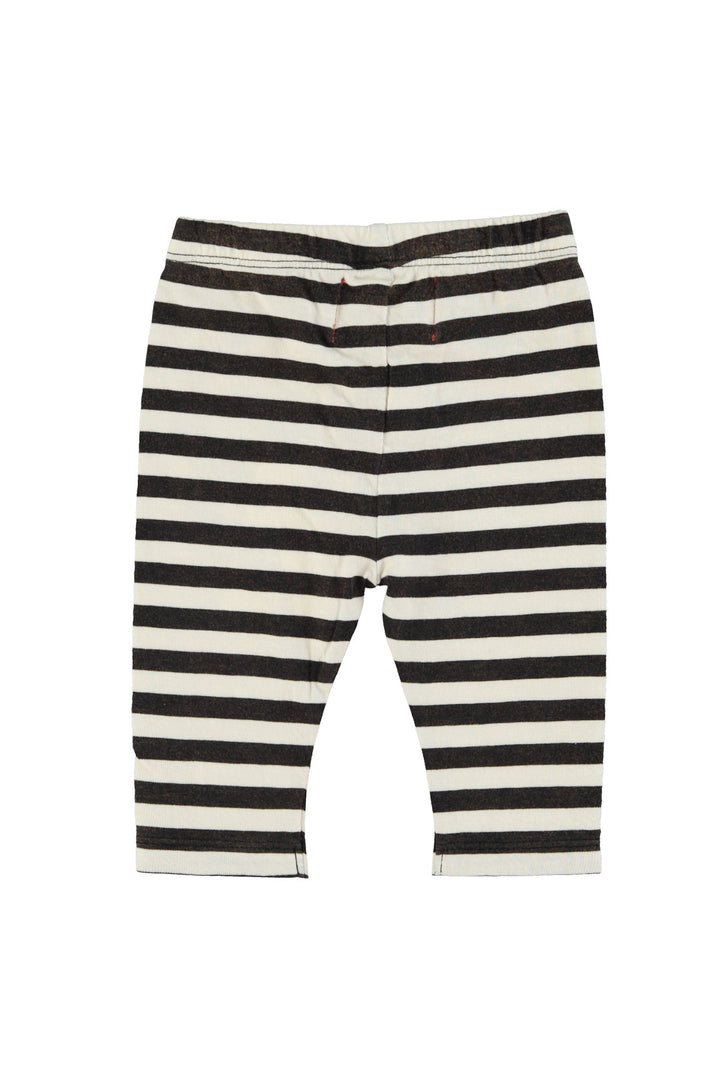 Piupiuchick - Legging Baby Jersey Flame Stripes Ecru / Black