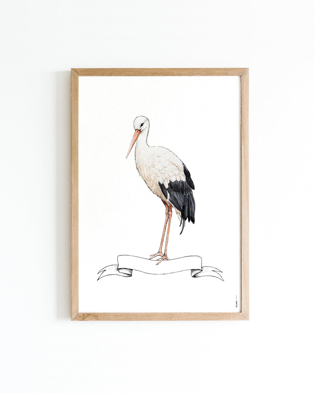 Poster + Kader 50 x 70 cm Ooievaar
