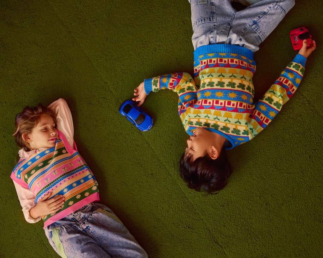 Goldie + Ace debardeur trui met jacquard bloemen- en vlindermotief