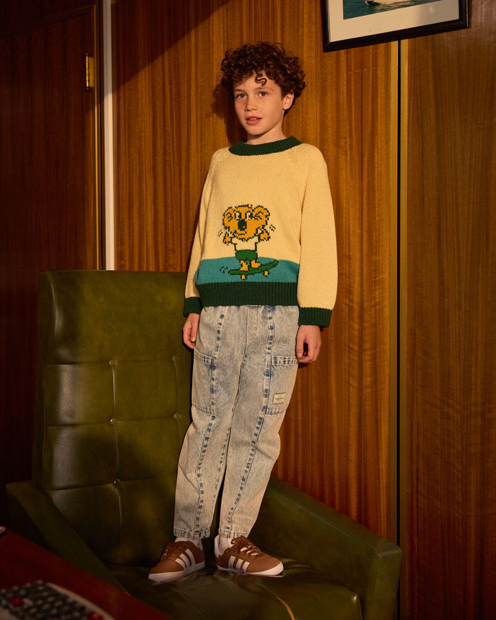 Goldie + Ace jeans Kit Pocket met oversized zakken en elastische taille