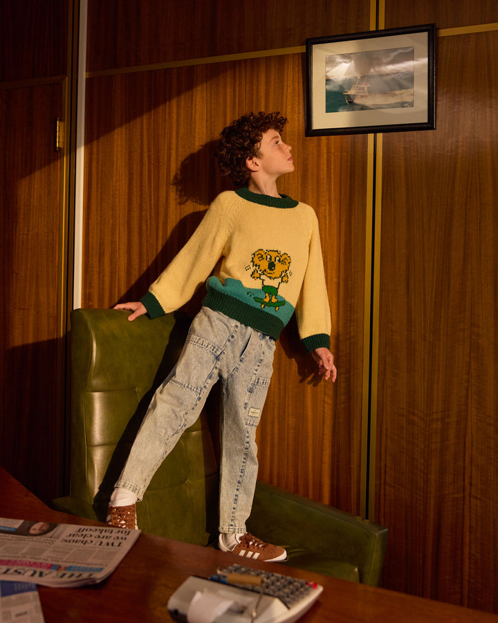 Goldie + Ace jeans Kit Pocket met oversized zakken en elastische taille