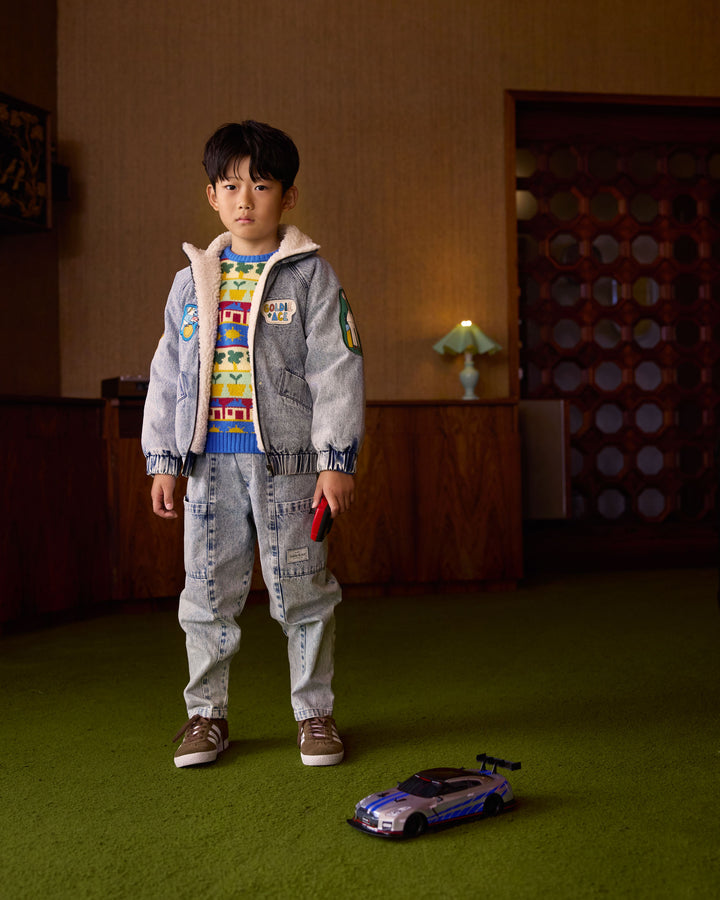 Goldie + Ace jeans Kit Pocket met oversized zakken en elastische taille