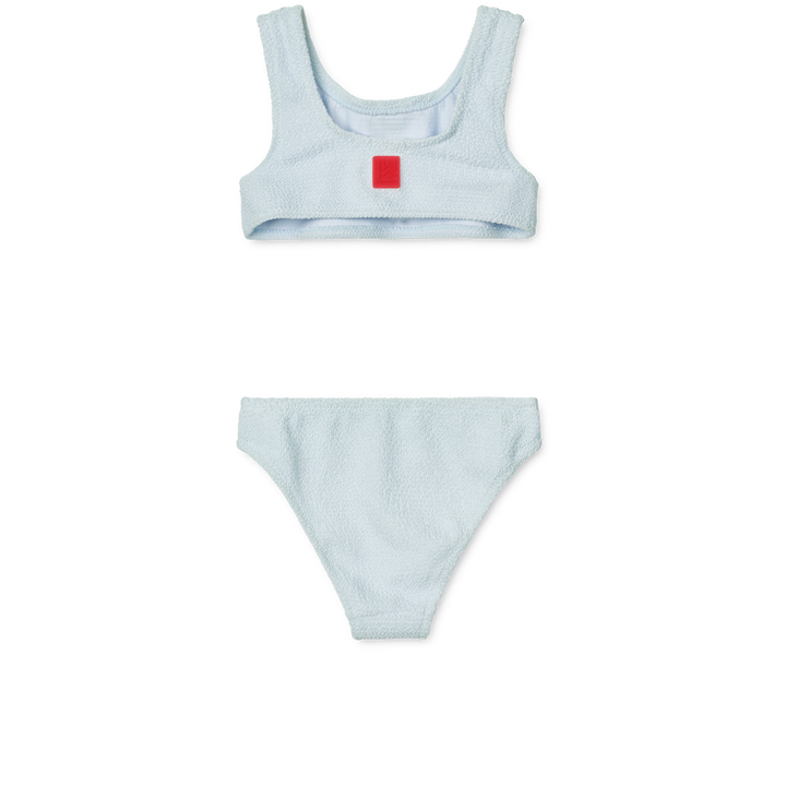 Liewood Bello bikini in Pure Sky met gekreukte stof en siliconen ruglogo