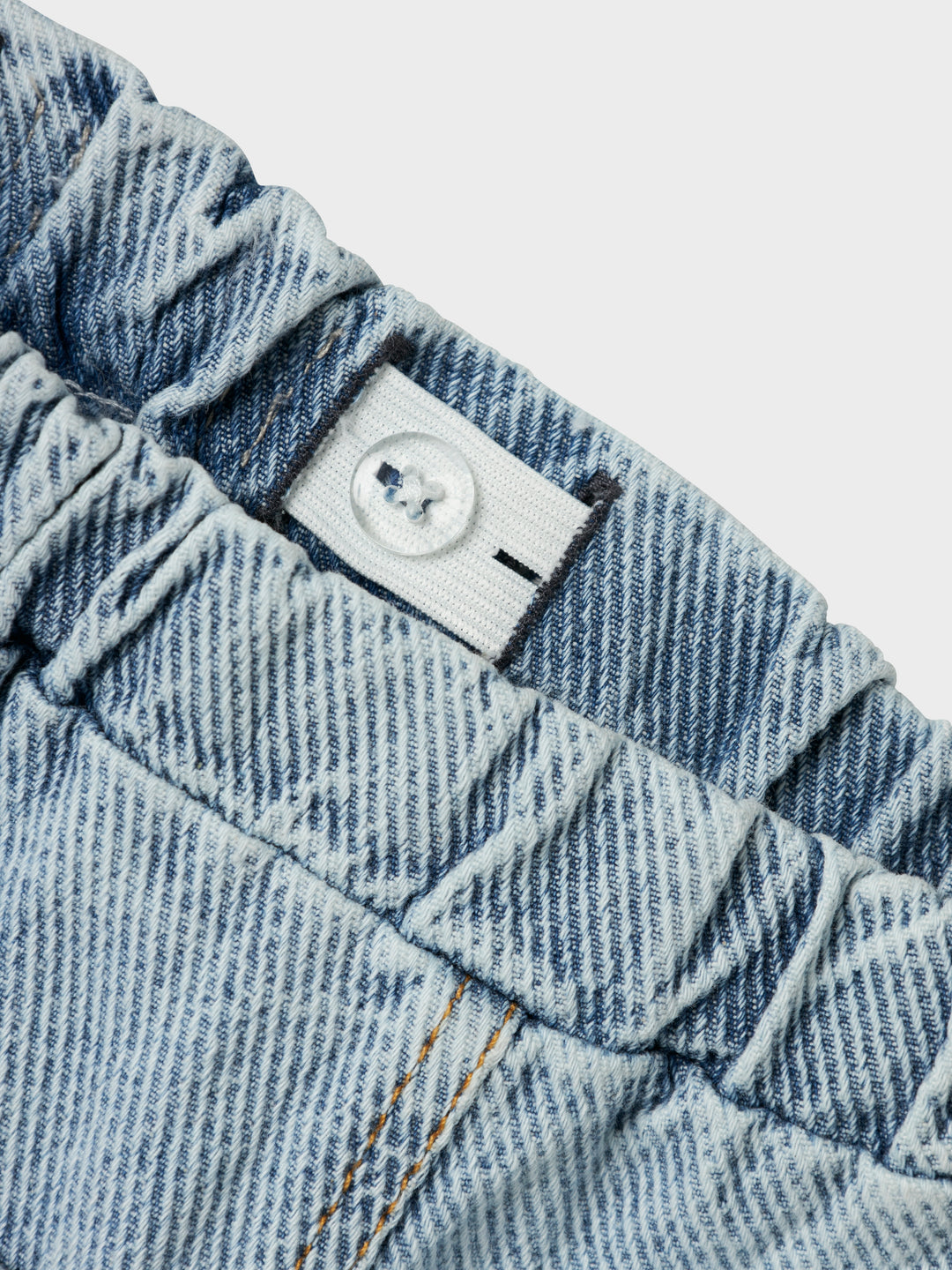 Lil Atelier baggy jeansbroek van rib denim in Medium Blue