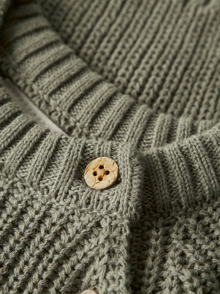 Lil Atelier trui met gebreide dino en knoopjes in Overland Trek
