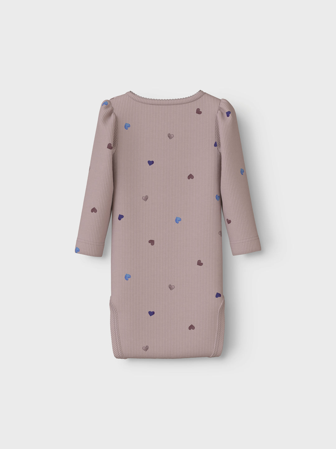 Lila ribtricot body van Name It met O-hals en biologisch katoen