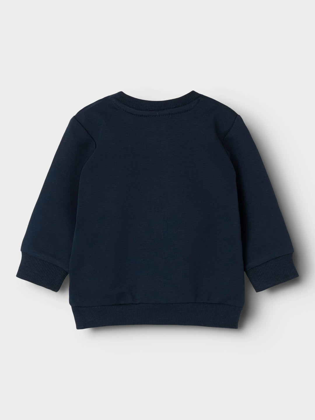 Donkerblauwe sweater met O-hals van biologisch katoen van Name It