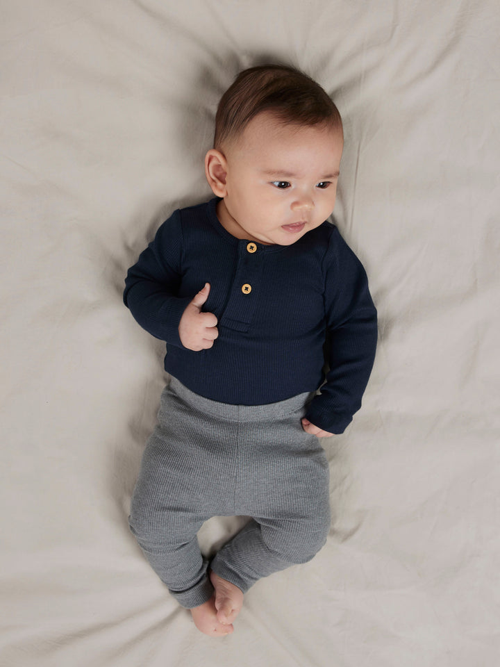 Name It rib legging in zachte kleur Mockingbird met regular fit