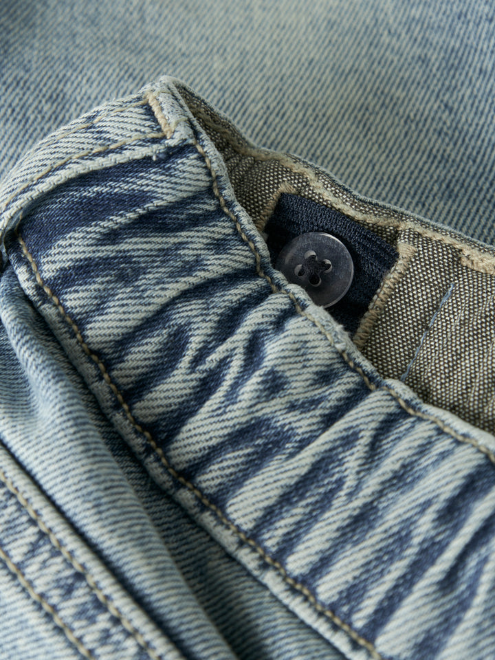 Blauwe tapered fit jeans van Name It met verstelbare taille en zakken