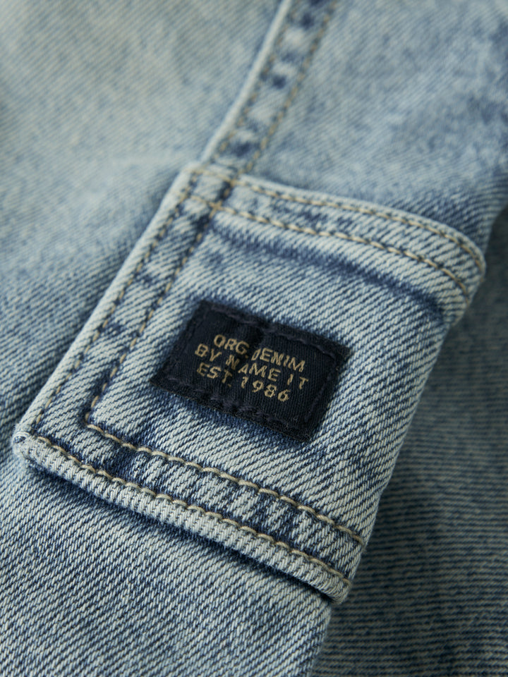 Blauwe tapered fit jeans van Name It met verstelbare taille en zakken