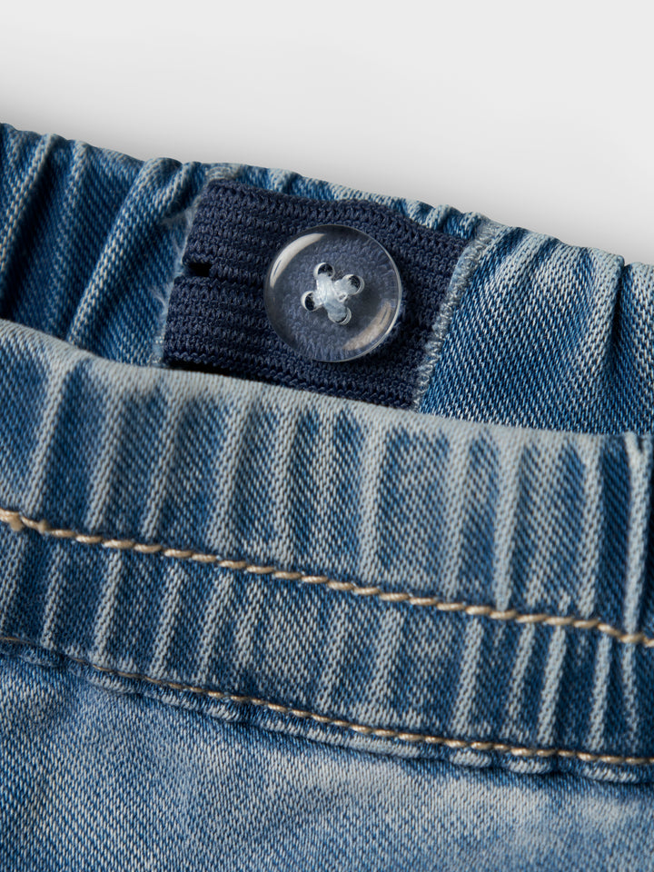 Babyjeans in mediumblauw met ruches en verstelbare taille van Name It