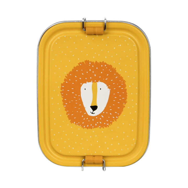 Lunchbox Trixie Mr. Lion, roestvrij staal met diertje op het deksel en clipsluiting