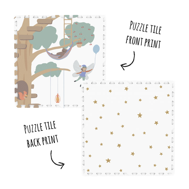 Speeltapijt Puzzelmat Eevaa Treehouse met boomhutprint van Play & Go, gemaakt van EVA-foam