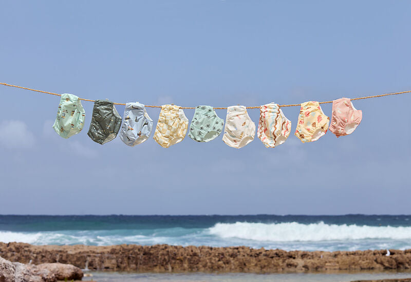 Blauwe Lassig zwemluier met krokodillenprint voor baby’s