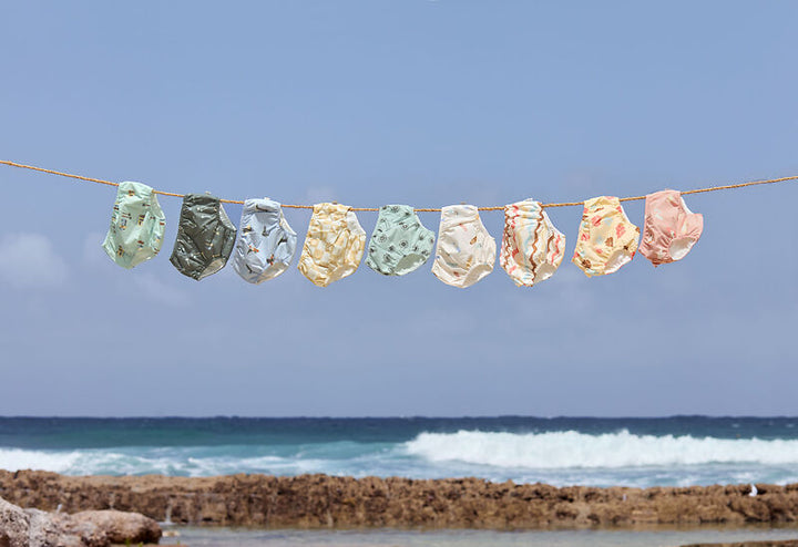 Groene Lassig zwemluier met zomerprint voor baby’s