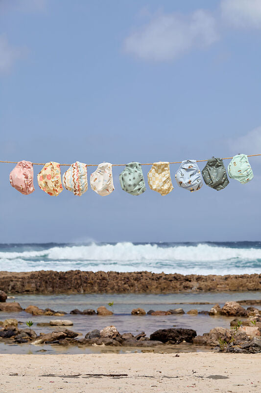 Blauwe Lassig zwemluier met krokodillenprint voor baby’s