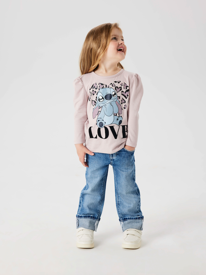 Straight fit jeans van Name It in mediumblauw met omvouwbare zomen