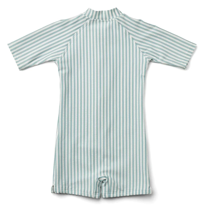 Zwempak Max Seersucker Y/D Stripe Sea Blue / White