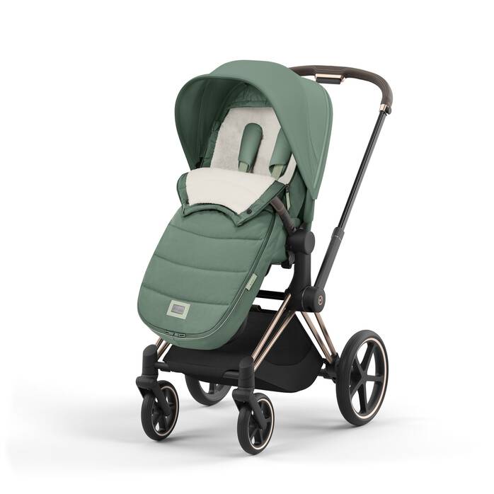 Cybex Voetenzak Platinum Leaf Green, warm en waterafstotend voor kinderwagens