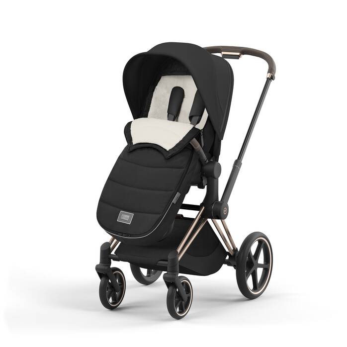 Cybex Voetenzak Platinum Sepia Black, warm en waterafstotend voor kinderwagens