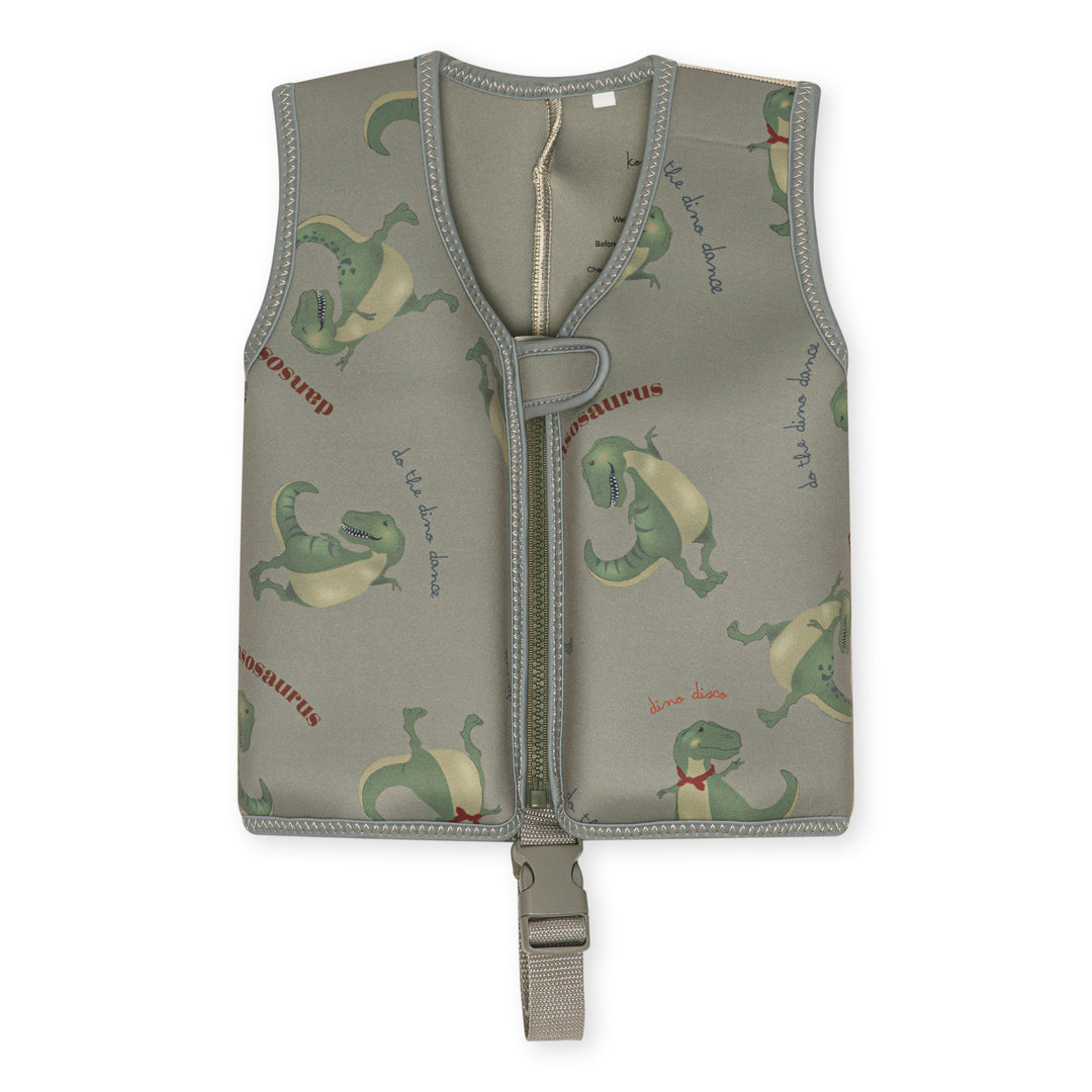 Konges Slojd Neoprene Dansosaurus zwemvest in meerkleurige uitvoering, veilig en comfortabel voor kinderen