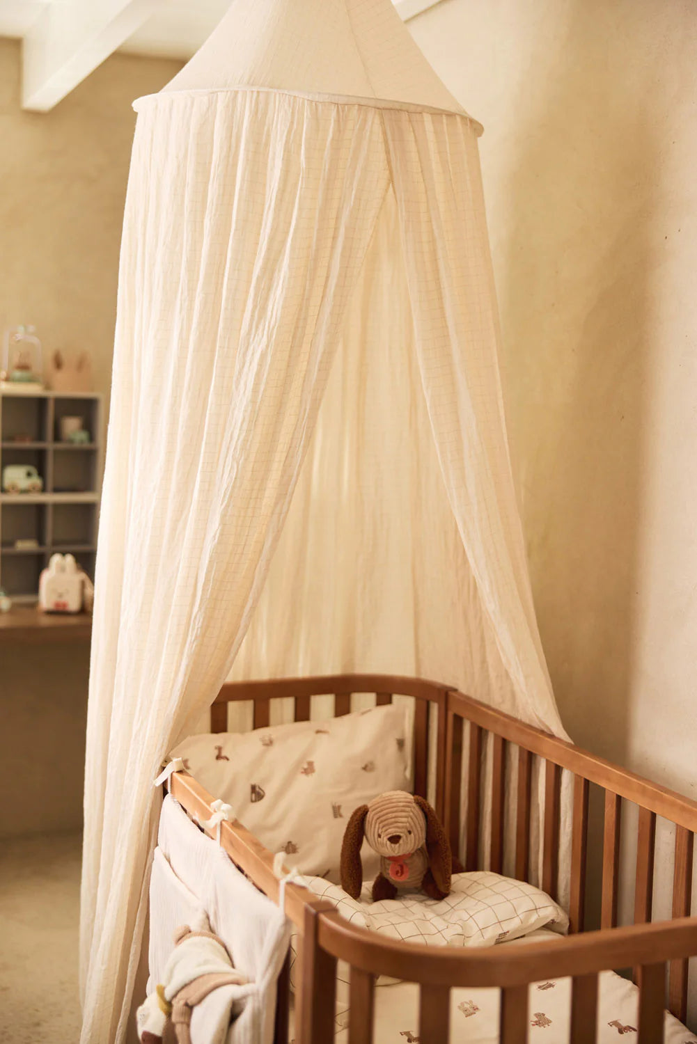 Jollein hemel Cosy Check in zandkleur met ruitpatroon