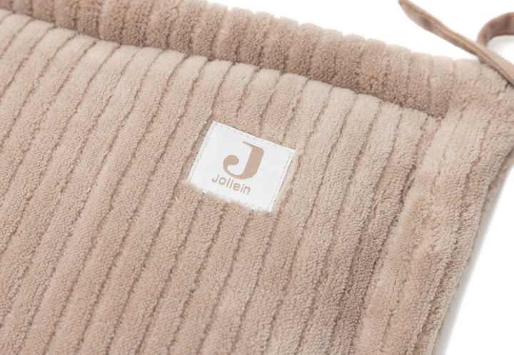 Jollein parkomrander Cloudy Rib Milky Coffee dubbelzijdig met rib en teddy