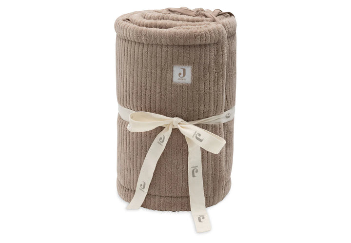 Jollein parkomrander Cloudy Rib Milky Coffee dubbelzijdig met rib en teddy