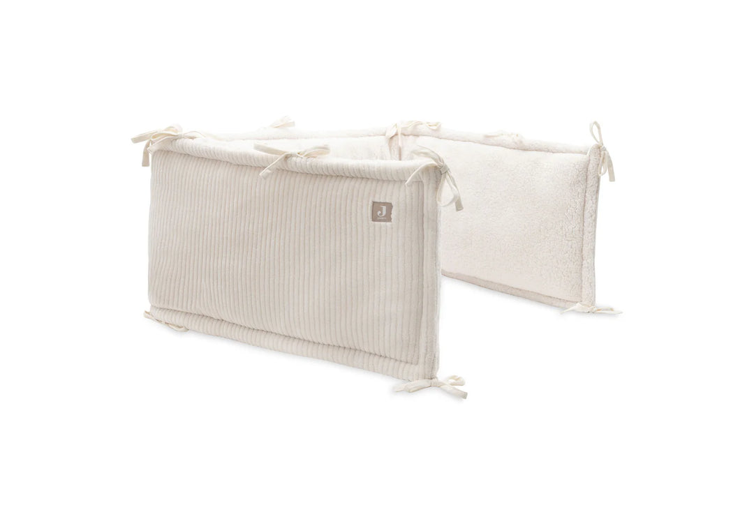 Jollein parkomrander Cloudy Rib Oatmeal dubbelzijdig met rib en teddy