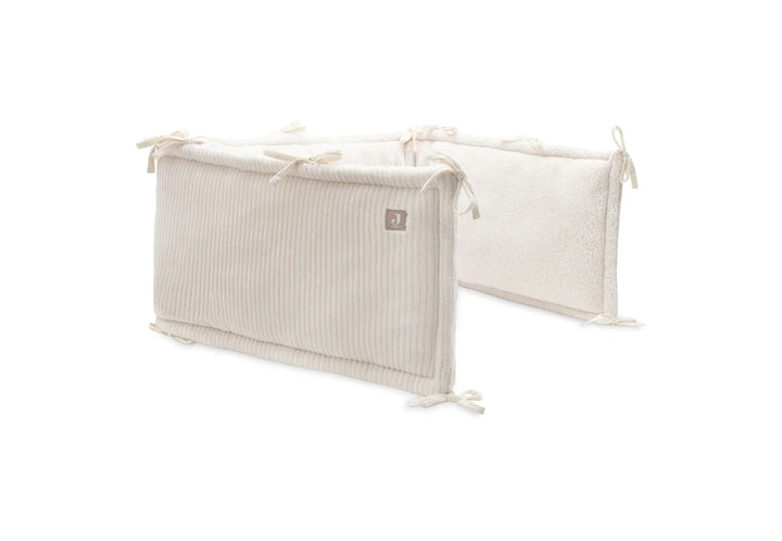 Jollein parkomrander Cloudy Rib Oatmeal dubbelzijdig met rib en teddy