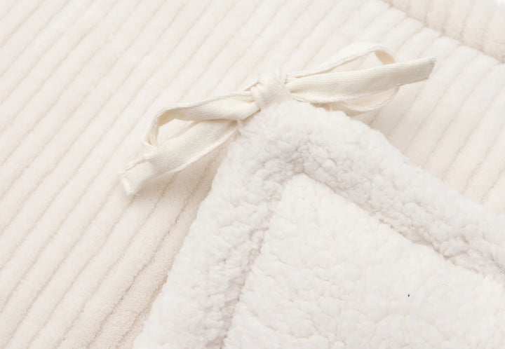 Jollein parkomrander Cloudy Rib Oatmeal dubbelzijdig met rib en teddy