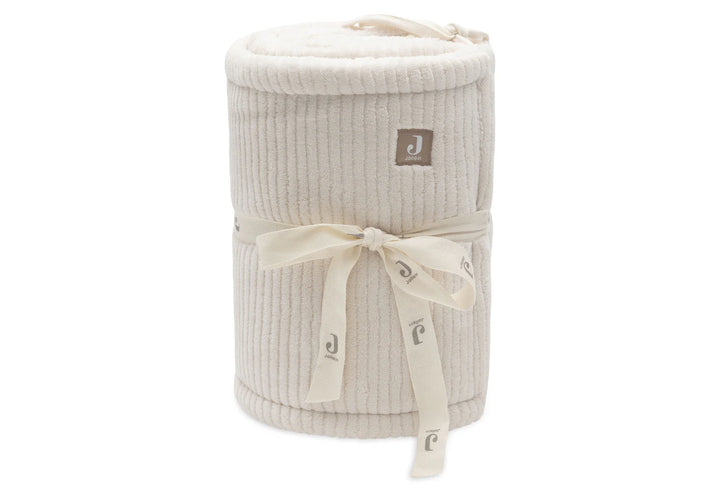 Jollein parkomrander Cloudy Rib Oatmeal dubbelzijdig met rib en teddy