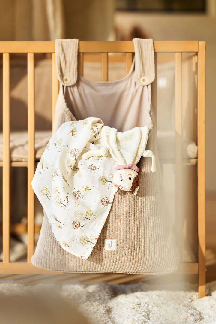 Jollein opbergzak Cloudy Rib Milky Coffee voor box met knoopsluiting