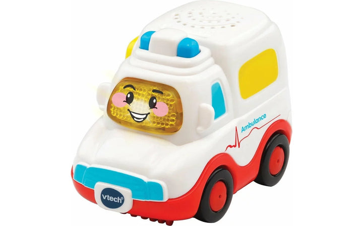 Set van 3 Vtech voertuigen: auto, ambulance en takelwagen met geluid
